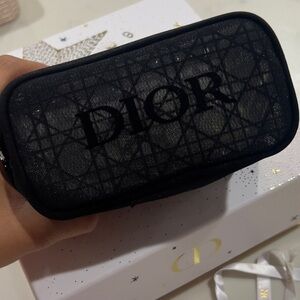 Dior Black Mesh Cosmetic Bag